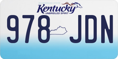 KY license plate 978JDN