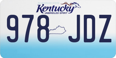 KY license plate 978JDZ