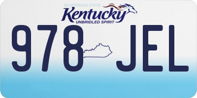 KY license plate 978JEL