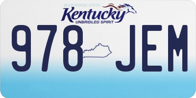 KY license plate 978JEM