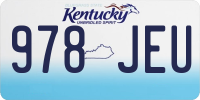 KY license plate 978JEU