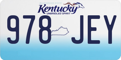 KY license plate 978JEY