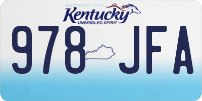 KY license plate 978JFA