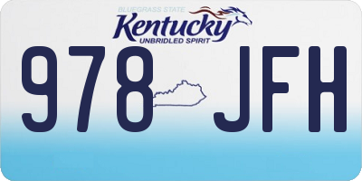 KY license plate 978JFH