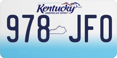 KY license plate 978JFO