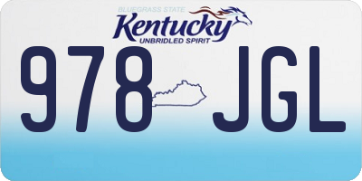 KY license plate 978JGL
