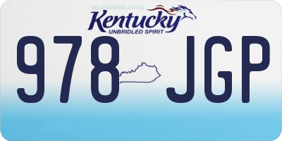 KY license plate 978JGP