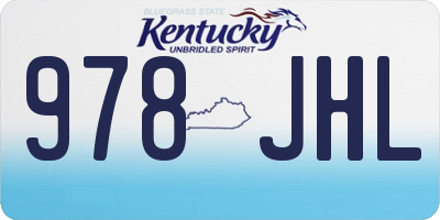 KY license plate 978JHL