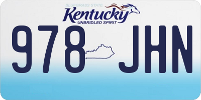 KY license plate 978JHN
