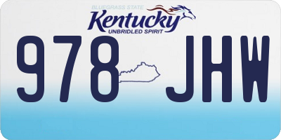 KY license plate 978JHW