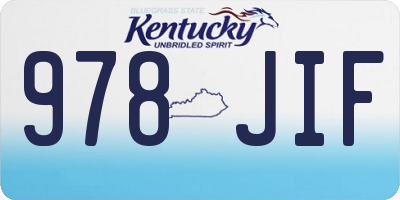 KY license plate 978JIF