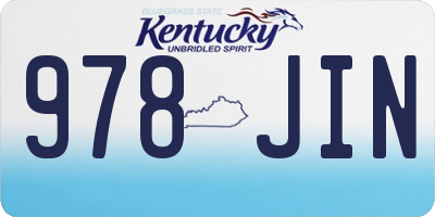 KY license plate 978JIN