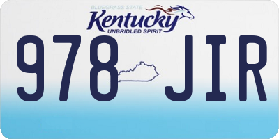KY license plate 978JIR