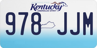 KY license plate 978JJM