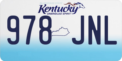 KY license plate 978JNL