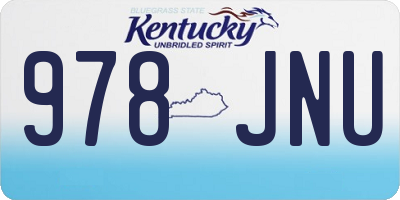 KY license plate 978JNU