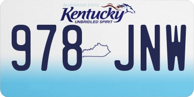 KY license plate 978JNW