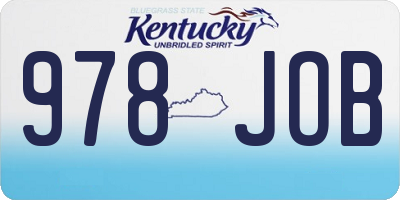 KY license plate 978JOB