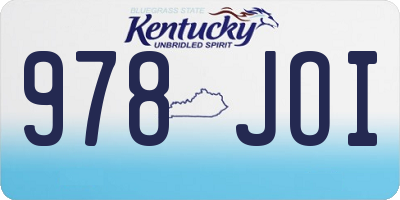 KY license plate 978JOI