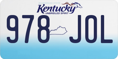 KY license plate 978JOL