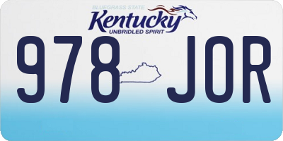 KY license plate 978JOR