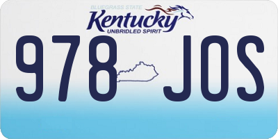 KY license plate 978JOS