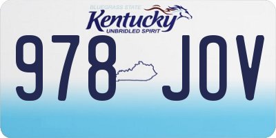 KY license plate 978JOV