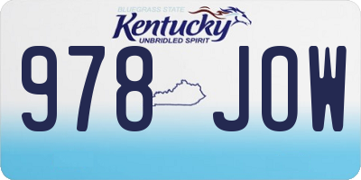 KY license plate 978JOW