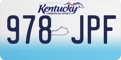 KY license plate 978JPF