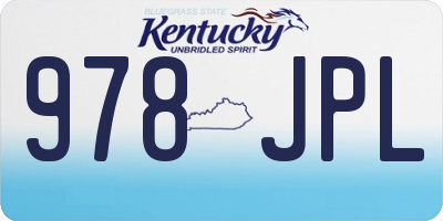 KY license plate 978JPL