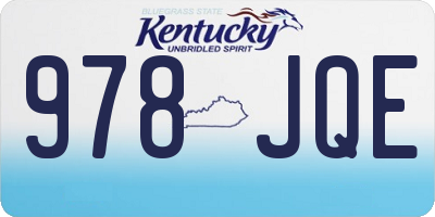 KY license plate 978JQE