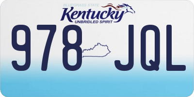 KY license plate 978JQL