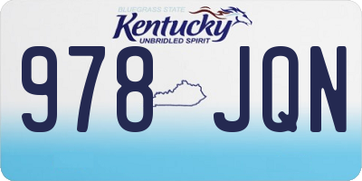 KY license plate 978JQN
