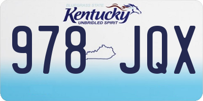 KY license plate 978JQX