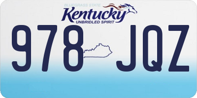KY license plate 978JQZ