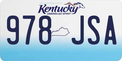 KY license plate 978JSA