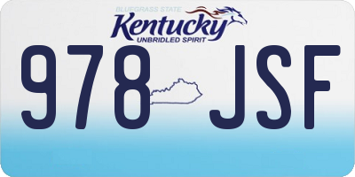 KY license plate 978JSF