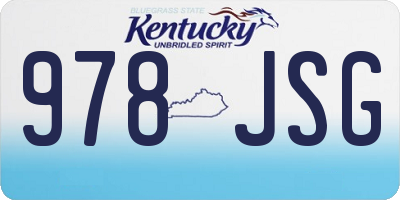 KY license plate 978JSG