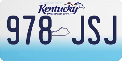 KY license plate 978JSJ