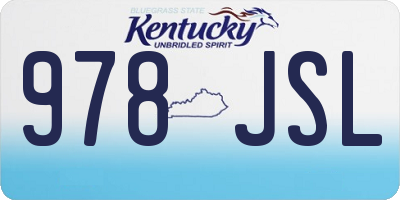 KY license plate 978JSL