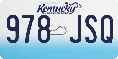 KY license plate 978JSQ