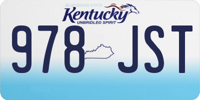 KY license plate 978JST