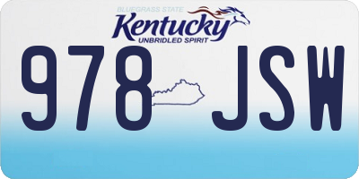 KY license plate 978JSW