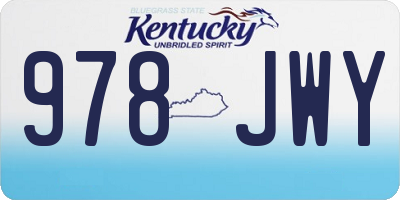 KY license plate 978JWY