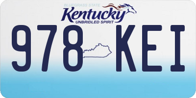 KY license plate 978KEI