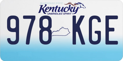 KY license plate 978KGE