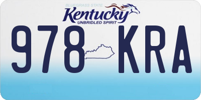 KY license plate 978KRA