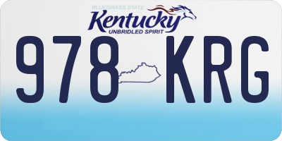 KY license plate 978KRG