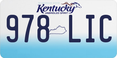 KY license plate 978LIC