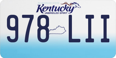 KY license plate 978LII